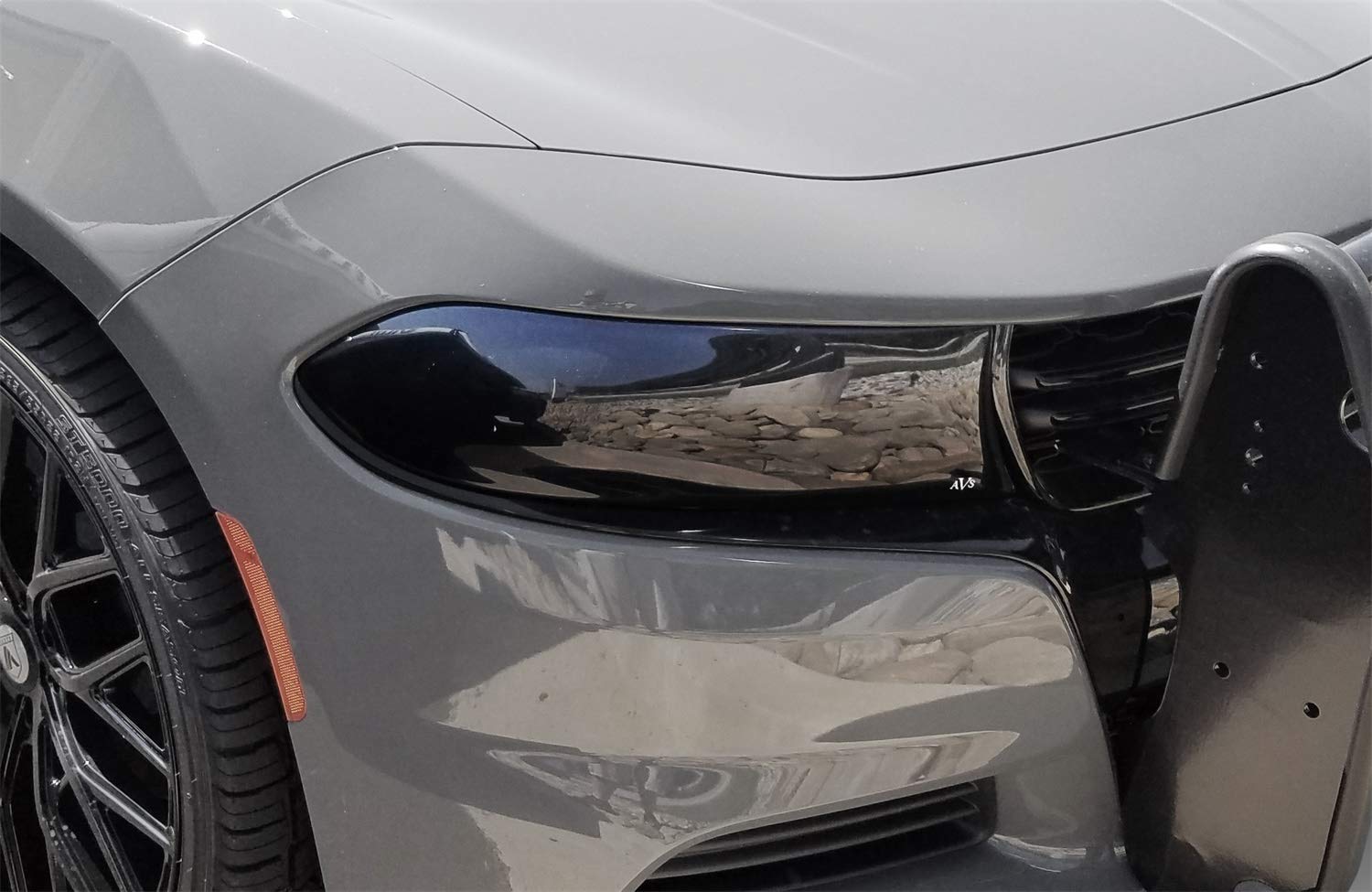 Headlight Covers Auto Ventshade [AVS] / Blackout | Fits 2015-2023 Dodge Charger, 2 pcs. | Dark Smoke - 37373