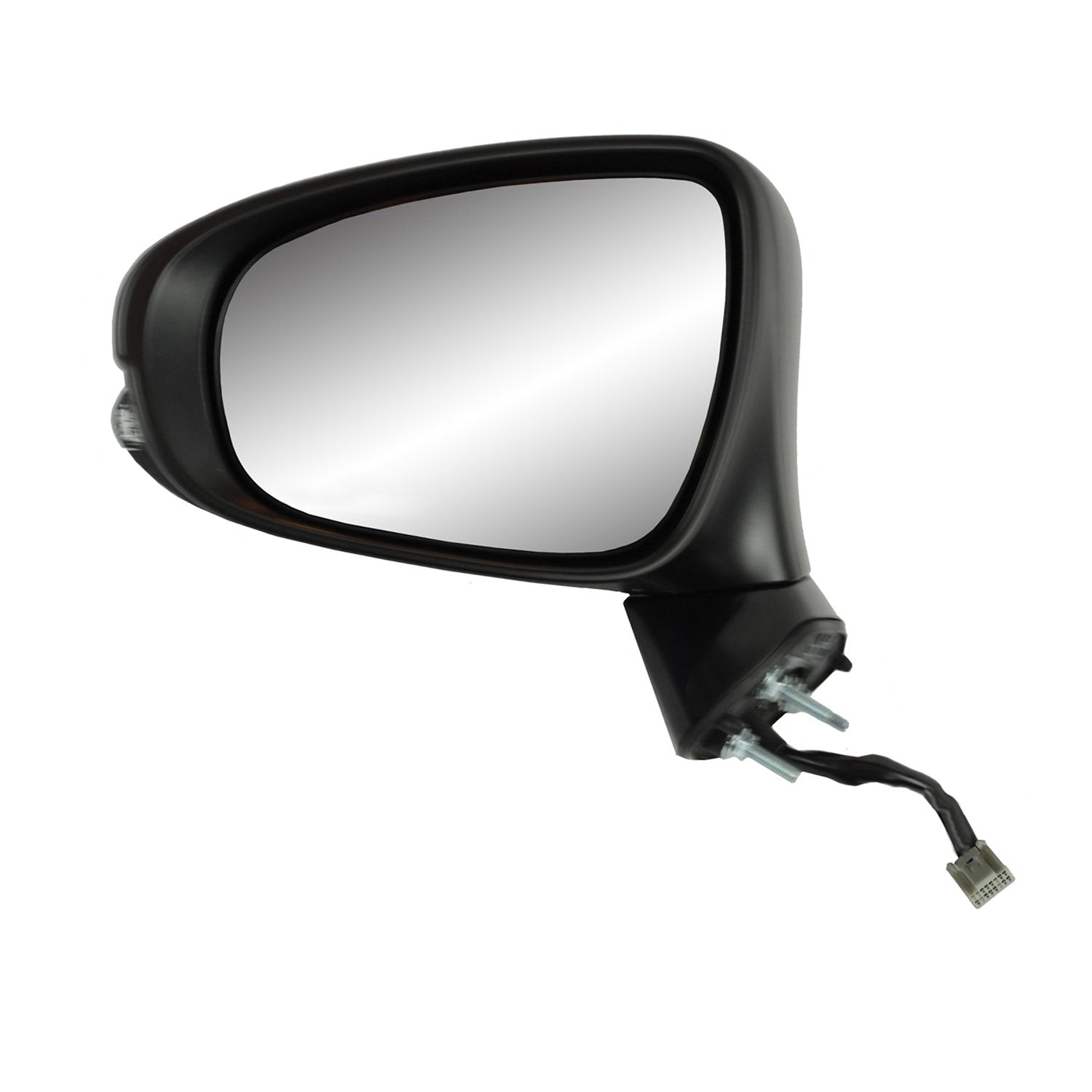 Fit System Driver Side Mirror for GS350 Lexus, GS450h, Black w/PTM Cover, w/Turn Signal, Memory, Puddle lamp, Foldaway, w/o auto dimming, w/o Blind spot Detection System, Heated Power (70704T)