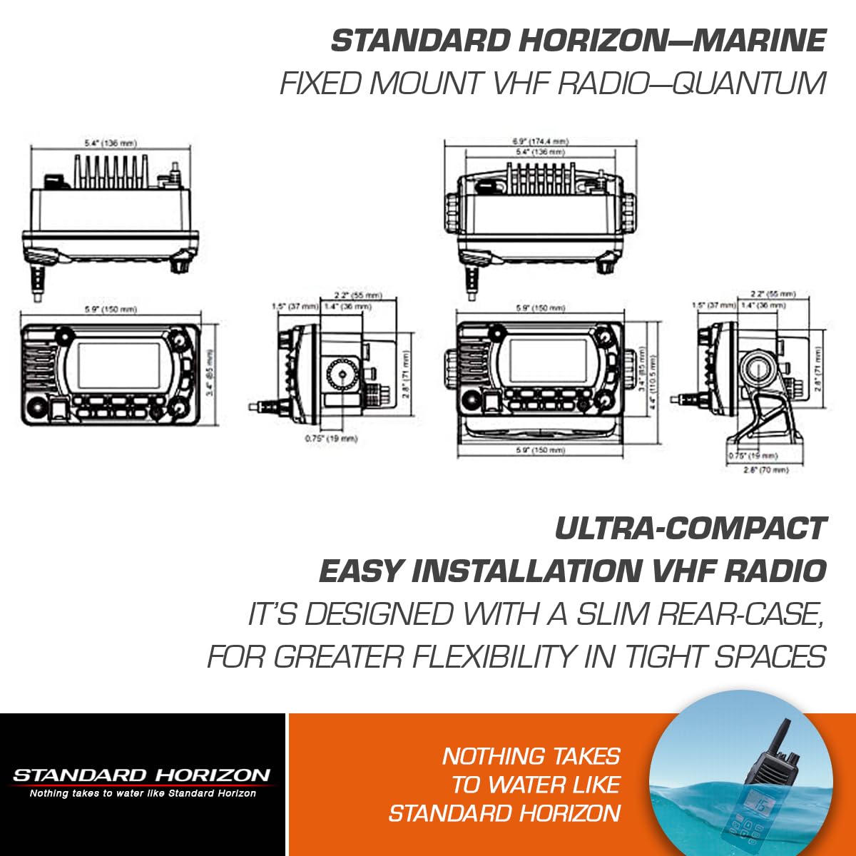 GX6000 STANDARD HORIZON 25W Commercial Grade Fixed Mount VHF, 5