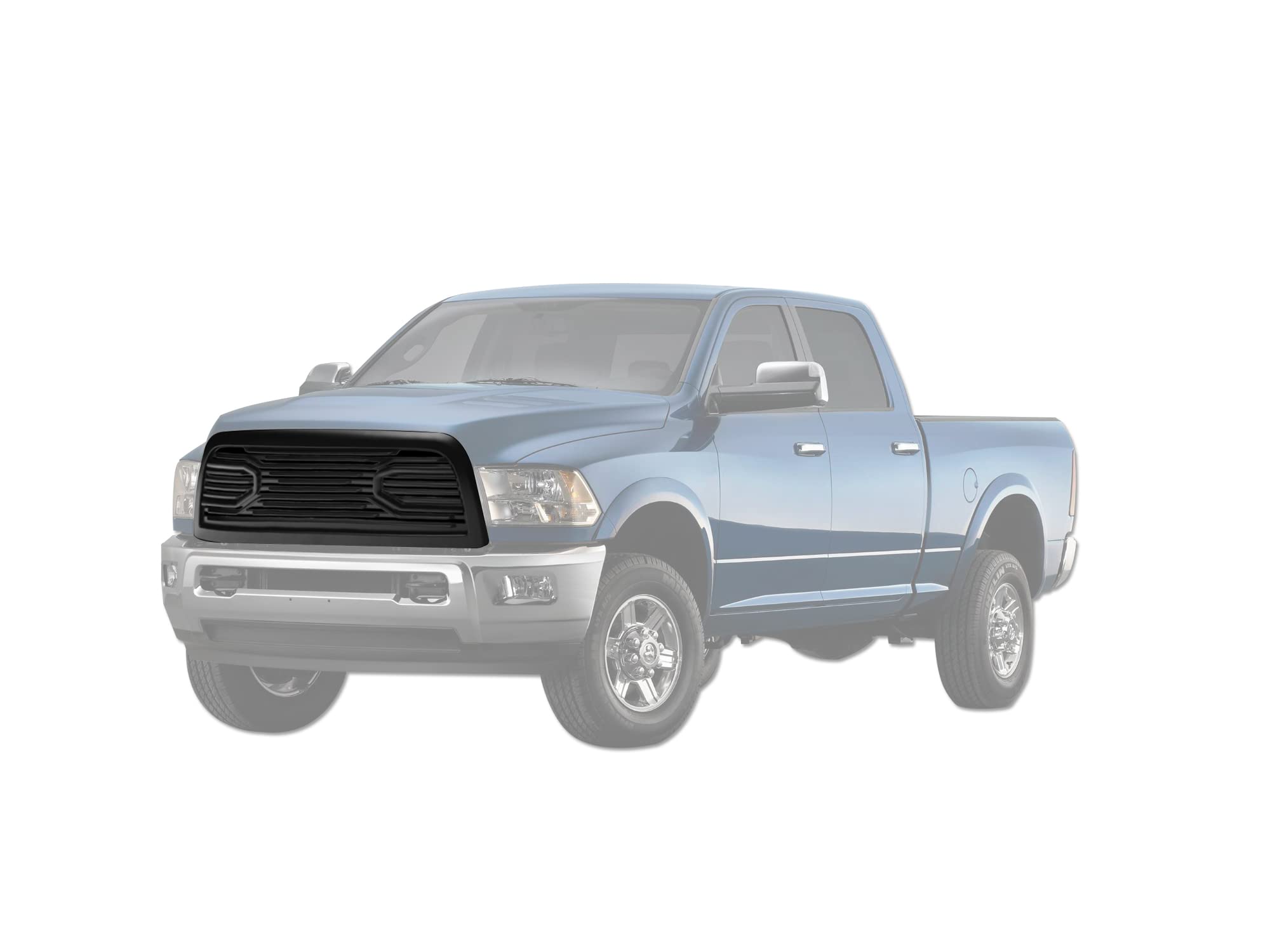 Big Horn Armordillo USA 7178410 Horizontal Front Hood Grille - Matte Black Fits 2010-2018 Dodge Ram 2500/3500/4500