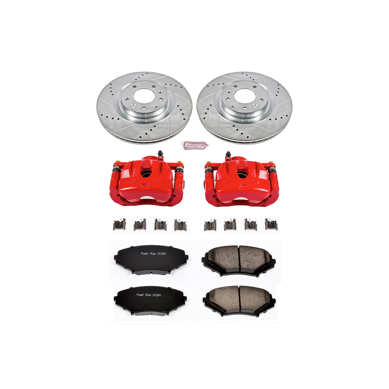Power Stop Z23 Evolution Sport KC3026 Brake Kit with Powder Coated Calipers (Brake Pads, Drilled/Slotted Rotors) For Mazda RX-8 2004-2011 [Model Specific]