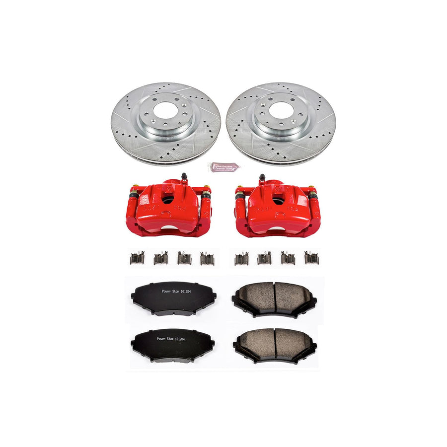 Power Stop Z23 Evolution Sport KC3026 Brake Kit with Powder Coated Calipers (Brake Pads, Drilled/Slotted Rotors) For Mazda RX-8 2004-2011 [Model Specific]