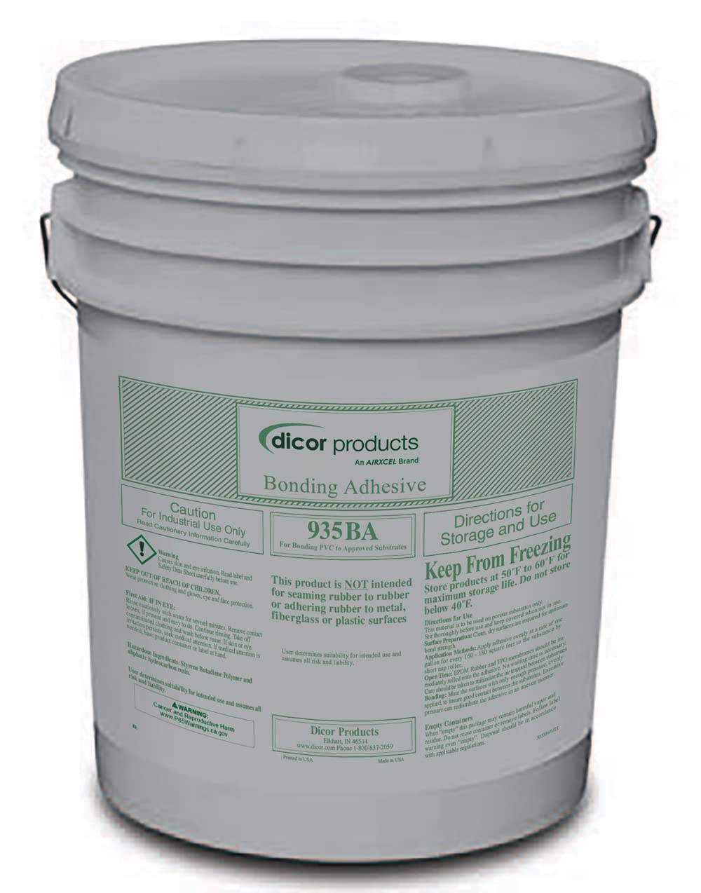5 Gallon Dicor 935BA-5 PVC Bonding Adhesive - Ideal for Bonding and Sealing PVC Roofing Materials