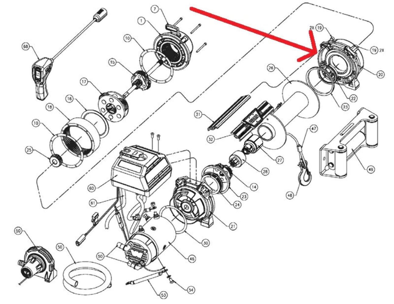 Drum End Support Warn 79597