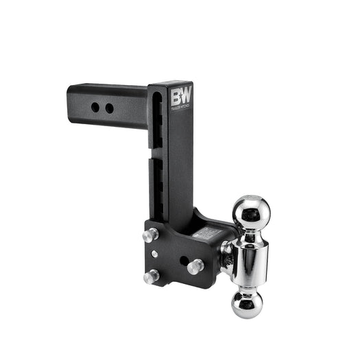 Tow & Stow B&W Trailer Hitches Adjustable Trailer Hitch Ball Mount - Fits 2.5" Receiver, Dual Ball (2" x 2-5/16"), 8.5" Drop, 18,000 GTW - TS20043B