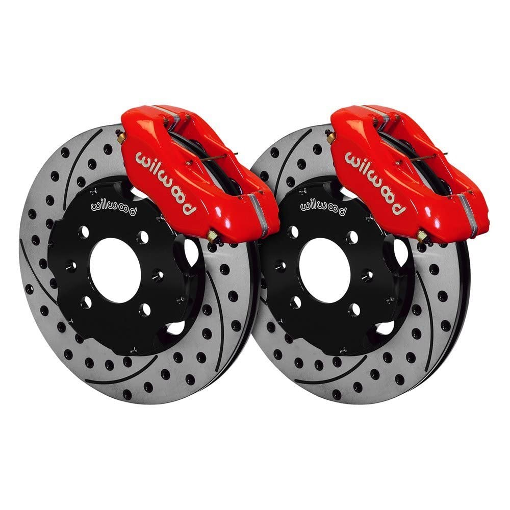 FDL Front Hat Kit WILWOOD 140-8695-DR, 11.00", Drilled, Red Integra/Civic w/Fac.240mm Rtr