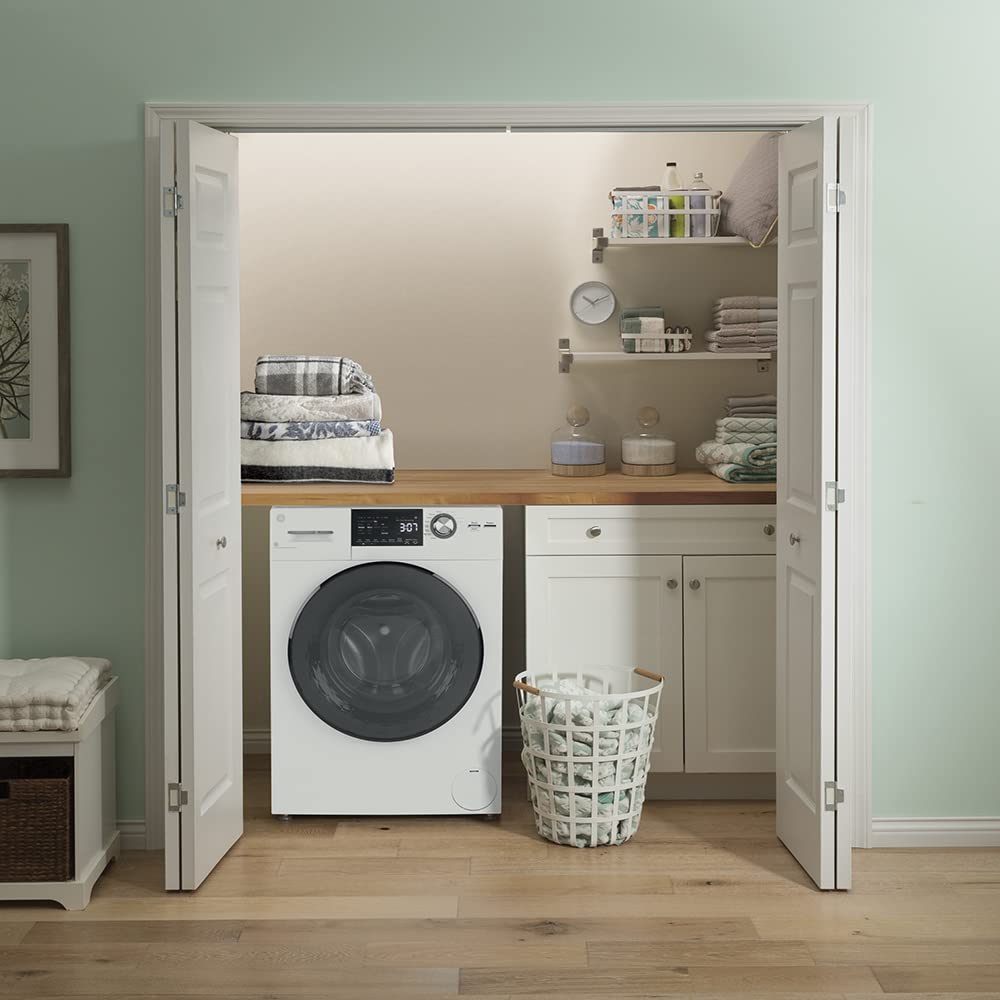 24 inch GE GFQ14ESSNWW Front Load Washer/Condenser Dryer Combo 2.4 cu. ft. Capacity