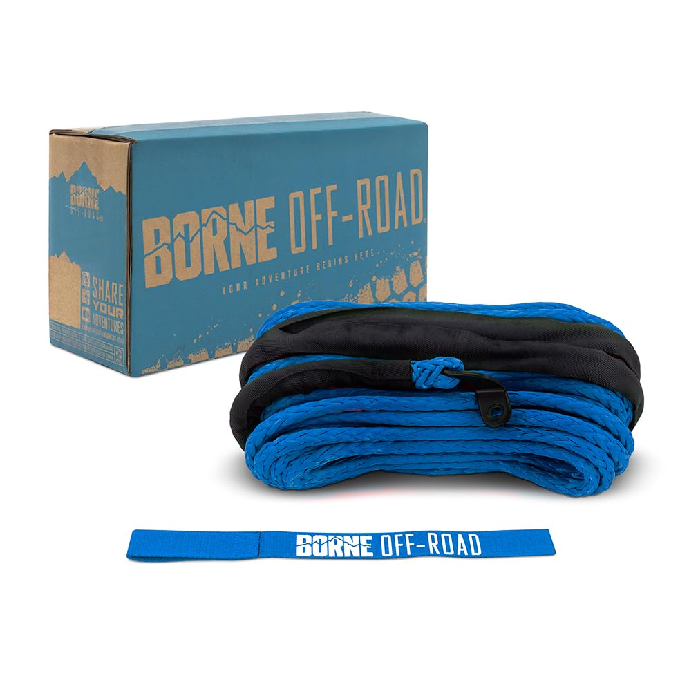 Off-Road Borne Replacement Synthetic Winch Rope 3/8" x 85ft Blue