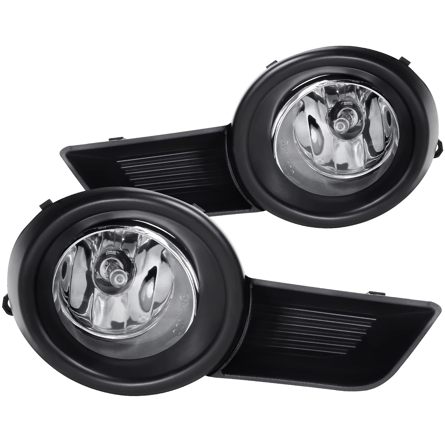 Spec-D Tuning Fog Lights Clear Lens + H11 Bulbs + Switch Included Compatible with Toyota Highlander 2008-2011 L+R Pair Assembly