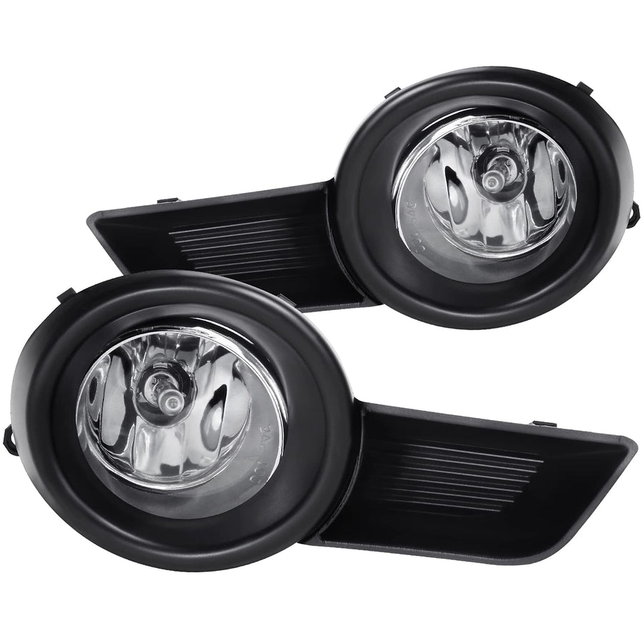 Spec-D Tuning Fog Lights Clear Lens + H11 Bulbs + Switch Included Compatible with Toyota Highlander 2008-2011 L+R Pair Assembly