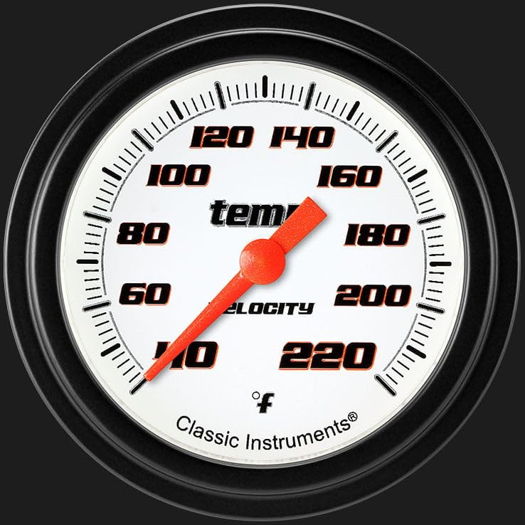 Velocity White Classic Instruments Stck Elimintr Temperature Gauge VS329WBLF