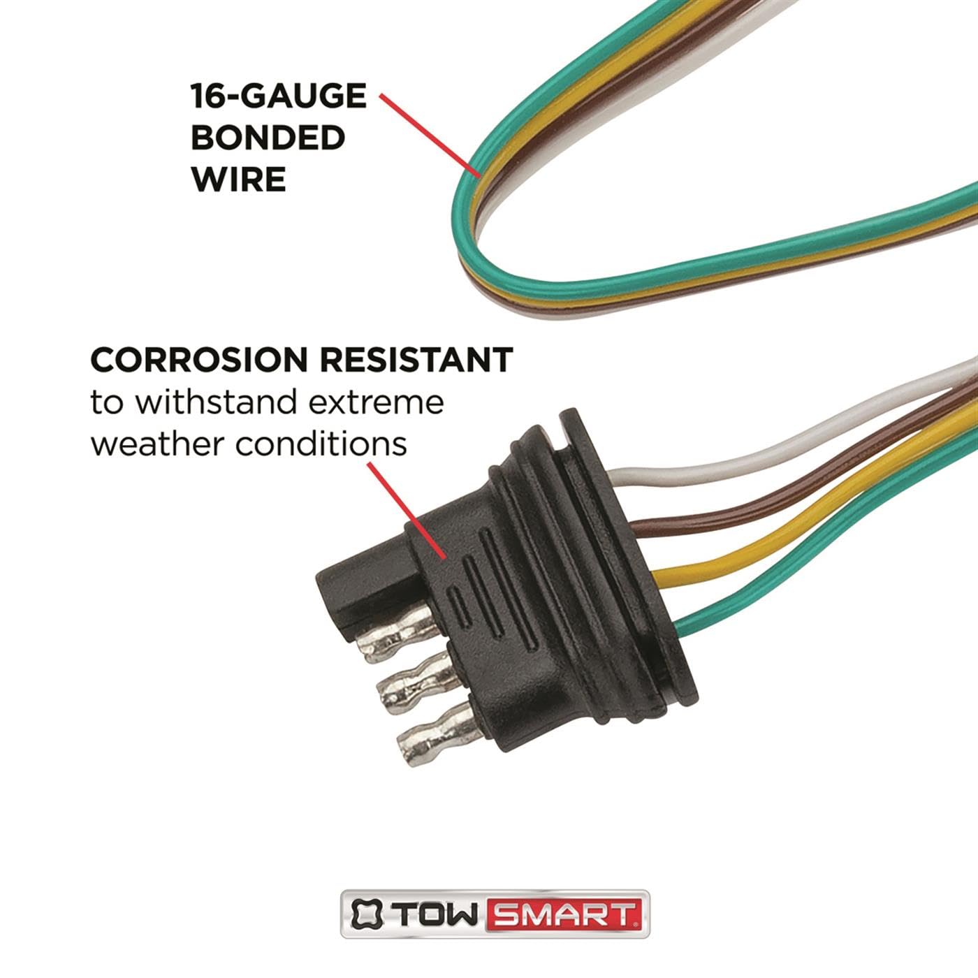 4-Way Flat TOWSMART 12 in. Trailer Wiring Connector