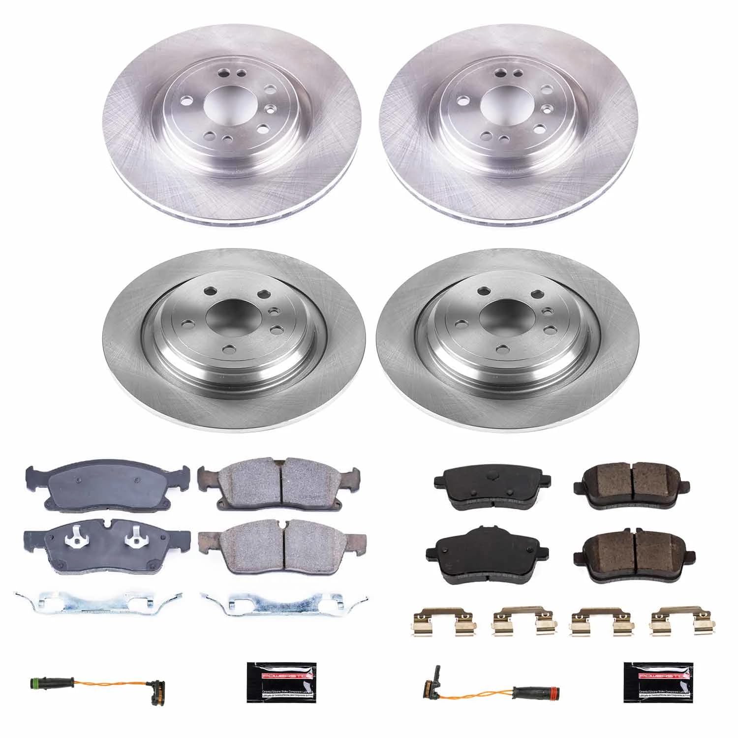 Power Stop KOE8115 Replacement Brake Kit-OE Front and Rear Brake Rotors & Ceramic Brake Pads For Mercedes-Benz GLE350 2018 [Model Specific]