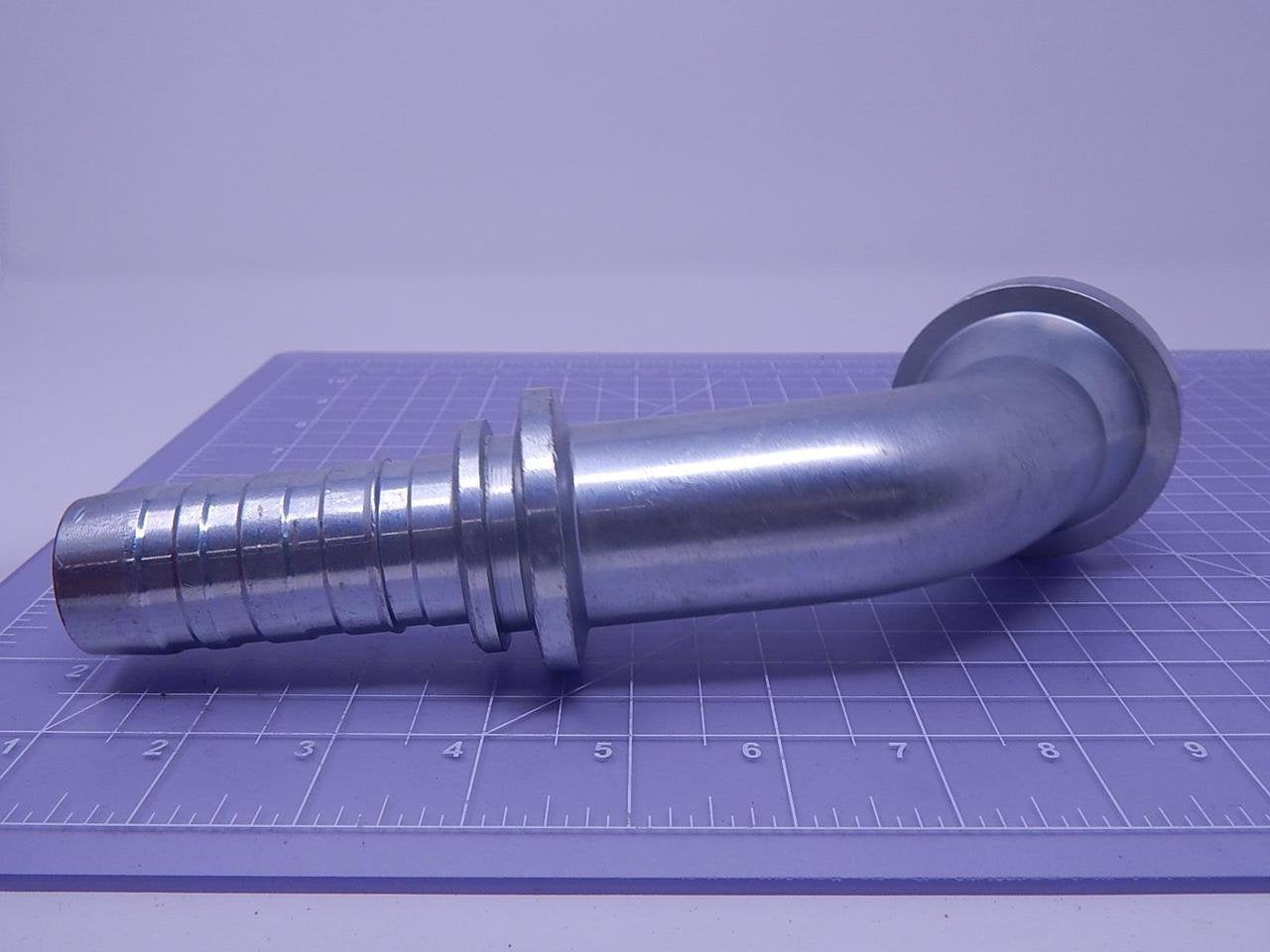 GlobalSpiral Couplings Gates 20GS-24FLC60-052, Caterpillar Style O-Ring Flange, Zinc Plated Carbon Steel, 7.80", 60° Bent Tube, 1 1/4" ID