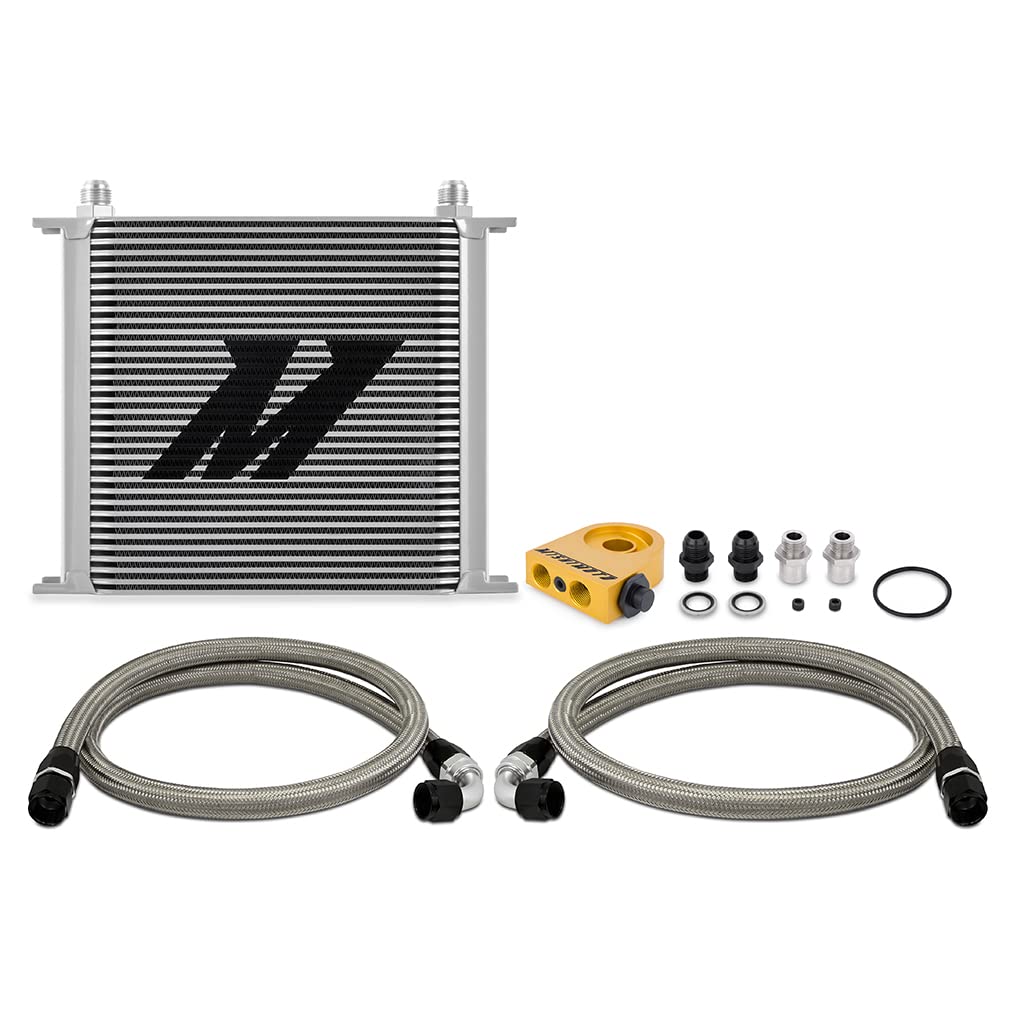 Universal Mishimoto Thermostatic Oil Cooler Kit, 34-Row, Silver