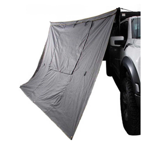 Overland Vehicle Systems Nomadic 270 HD Passengers Side Awning Wall 1 with Door and Window | Dark Grey | Awning Sold Separately | 18129910