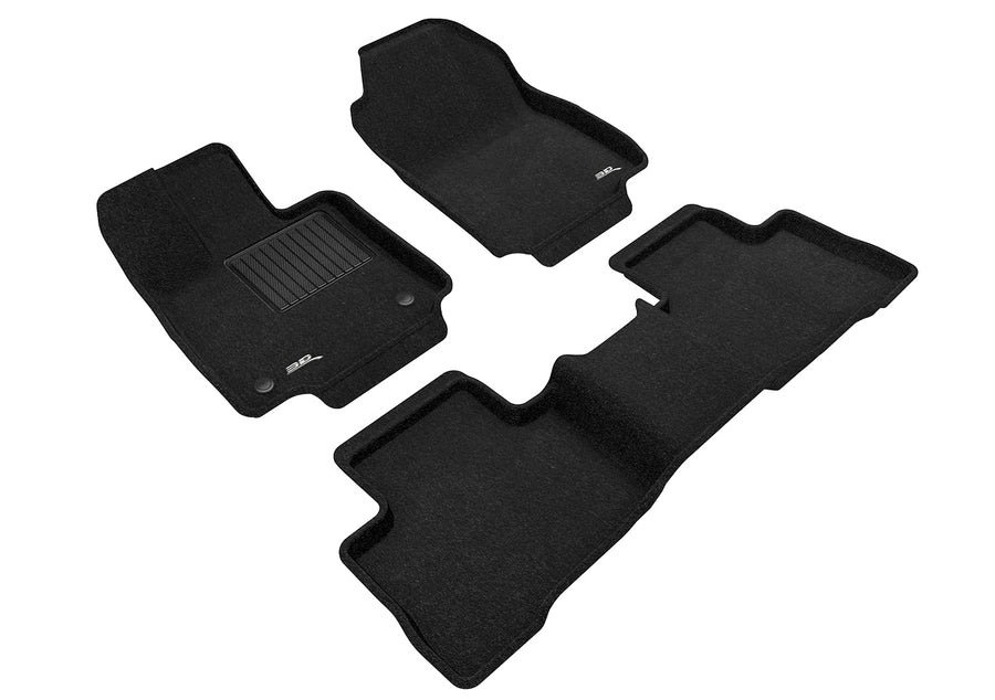3D MAXpider Custom Fit All-Weather Carpeted Floor Mats for 2019-2021 Toyota RAV4 Elegant Series (1ST & 2ND Row)