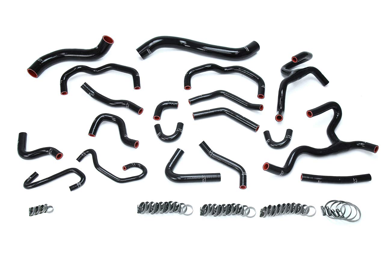 Silicone HPS 57-1709-BLK Radiator + Heater Hose Kit Coolant, Black
