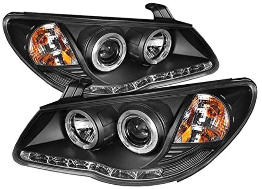 LED Halo Spyder Auto Projector Headlights Black/Clear