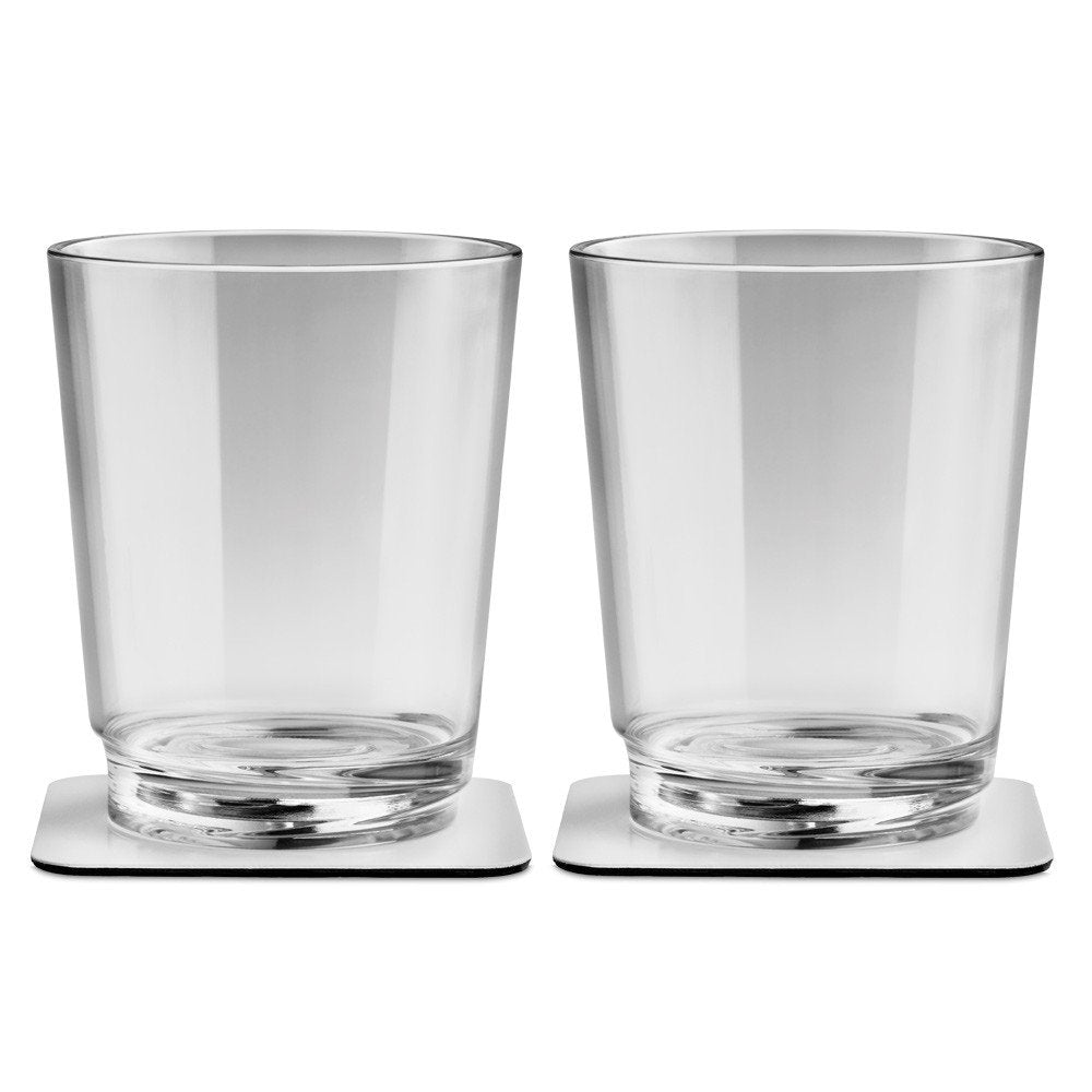 Magnetic Silwy Glass 250 ml with Saucer Set of 2 Transparent