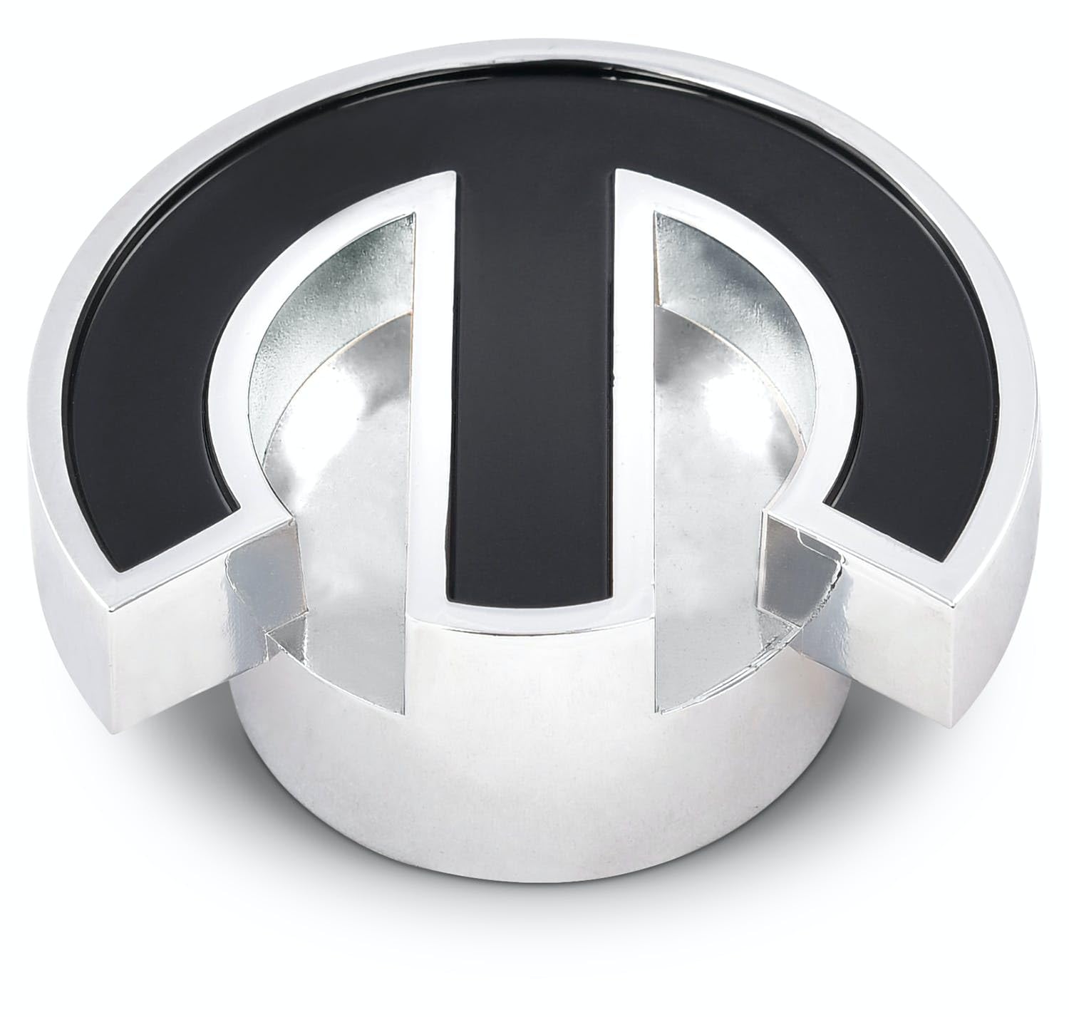 ProForm Air Cleaner Nut, 1/4-20 in and 5/16-18 in Thread, Large, Mopar Omega Logo, Aluminum, Chrome, Black Center, Each