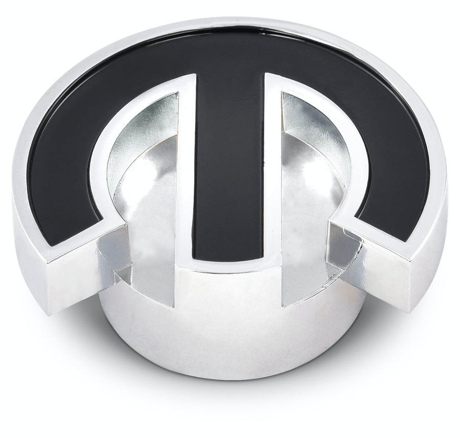 ProForm Air Cleaner Nut, 1/4-20 in and 5/16-18 in Thread, Large, Mopar Omega Logo, Aluminum, Chrome, Black Center, Each