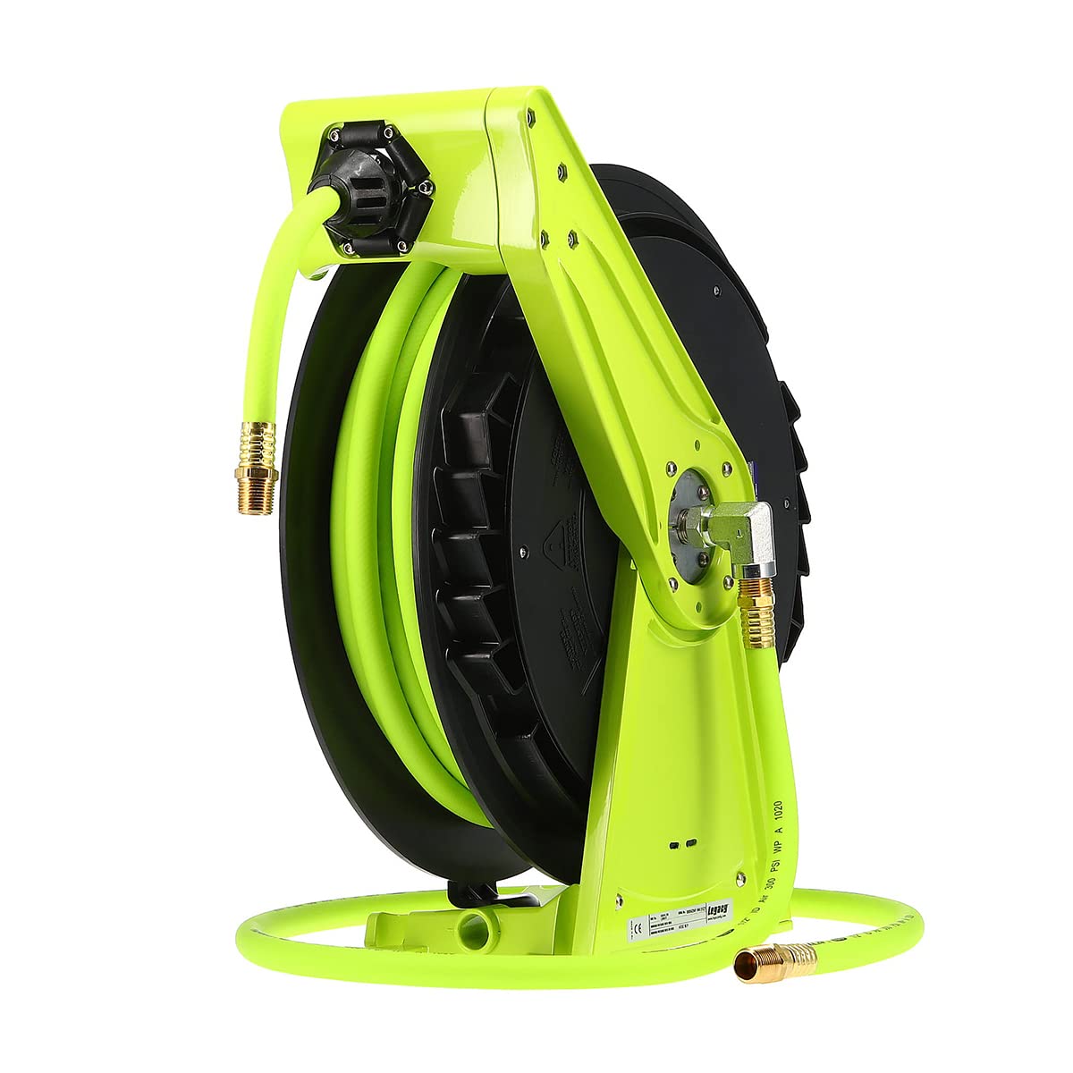 Flexzilla Air Hose Reel Pro Performance Series, 1/2 in. x 50 ft., Heavy Duty, Lightweight, Hybrid, ZillaGreen - L8041FZ
