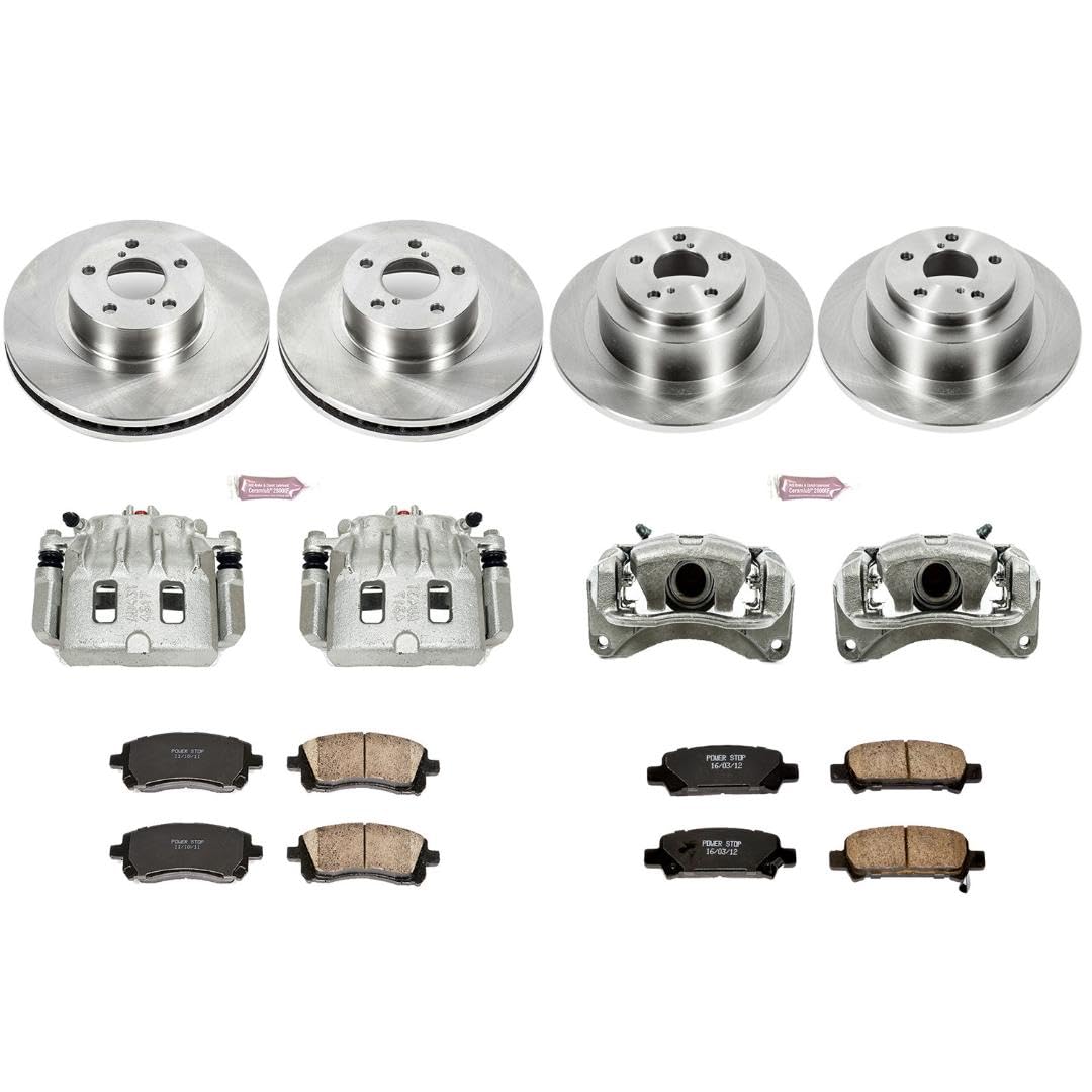 Power Stop KCOE2749 Stock Replacement Brake Kit Front and Rear (with Calipers) For Subaru Legacy 2000-2002, Subaru Outback 2000 [Model Specific]