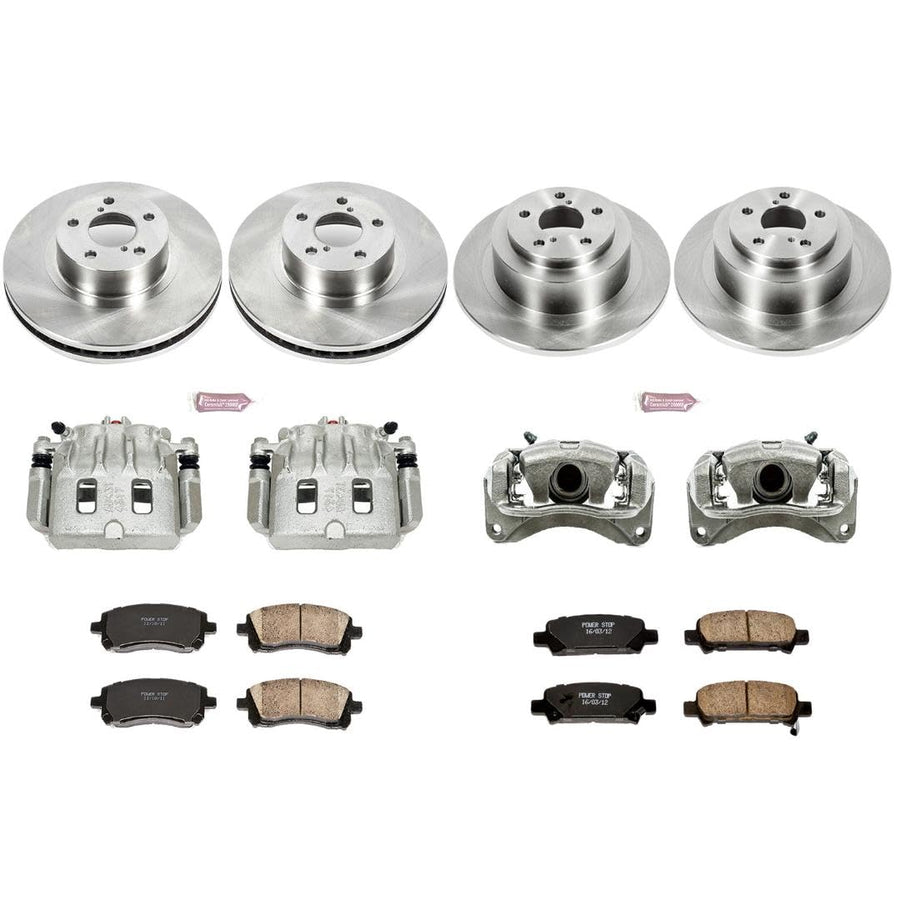 Power Stop KCOE2749 Stock Replacement Brake Kit Front and Rear (with Calipers) For Subaru Legacy 2000-2002, Subaru Outback 2000 [Model Specific]