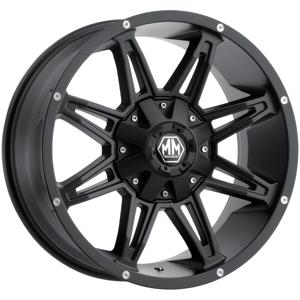 MAYHEM Matte Black Rampage (8090) 17X9 6-135/6-139.7 13mm 106mm Wheel