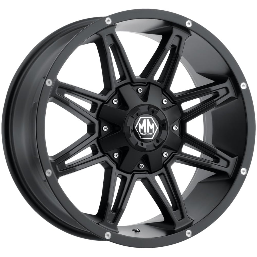 MAYHEM Matte Black Rampage (8090) 17X9 6-135/6-139.7 13mm 106mm Wheel