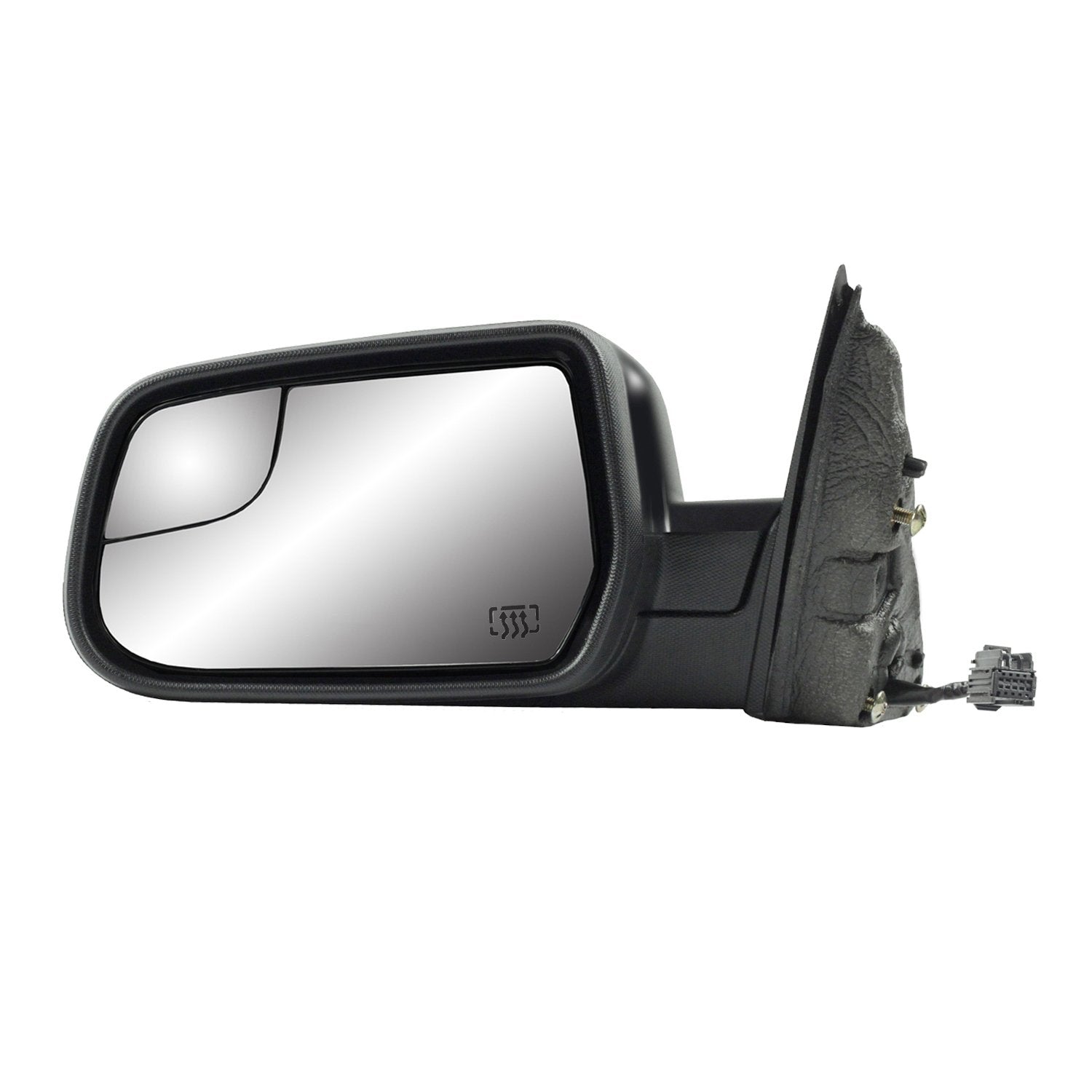 Driver Side Fit Mirror for Chevrolet Equinox, GMC Terrain, 2nd Design, Textured Black w/PTM Cover, spot Mirror, Foldaway, Heated Power