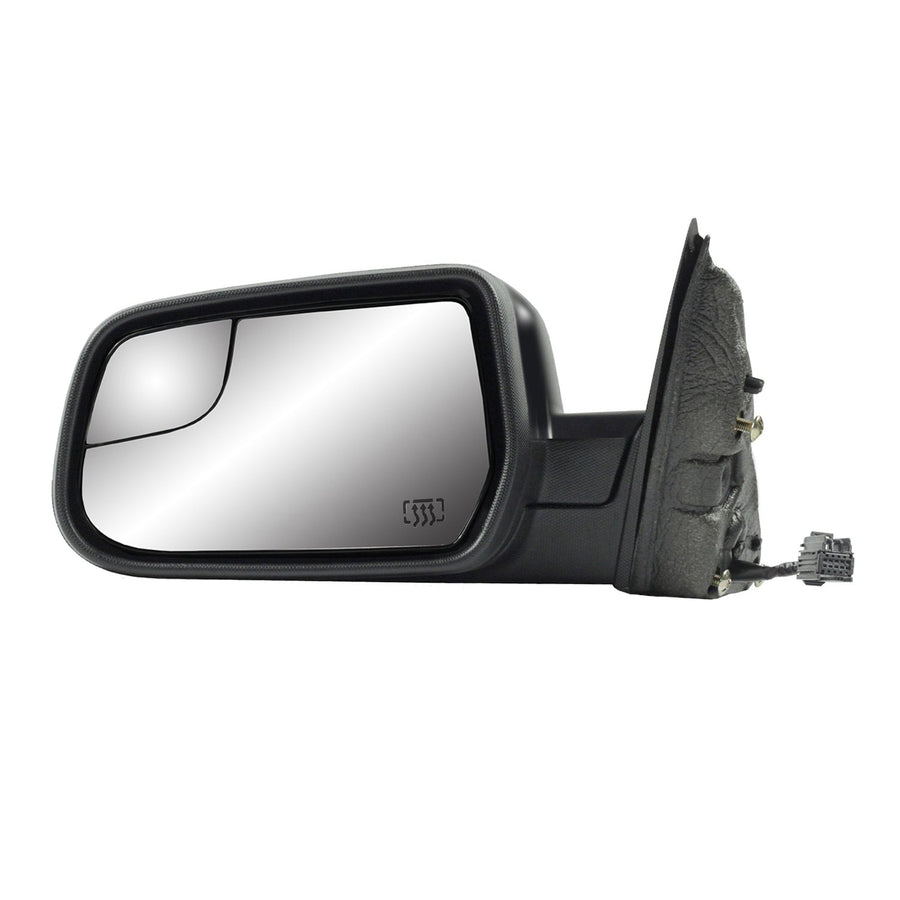 Driver Side Fit Mirror for Chevrolet Equinox, GMC Terrain, 2nd Design, Textured Black w/PTM Cover, spot Mirror, Foldaway, Heated Power