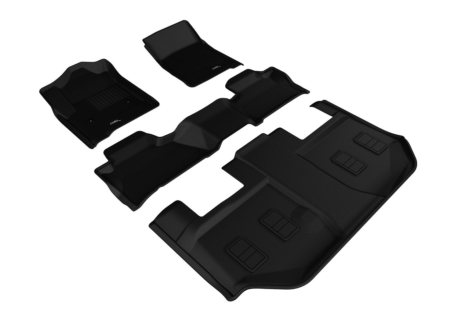 3D MAXpider All-Weather Floor Mats for Chevrolet Suburban (2nd Row Bucket Seat) L1CH05801509 2015-2020 Custom Fit Car Floor Liners, Kagu Series (1st 2nd & 3rd Row, Black)