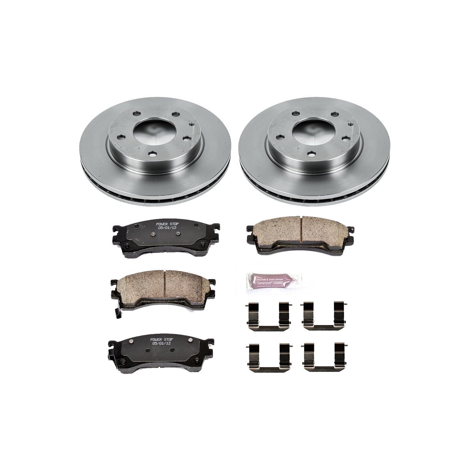 POWERSTOP Autospecialty KOE782 Front Replacement Brake Kit-OE Brake Rotors & Ceramic Brake Pads