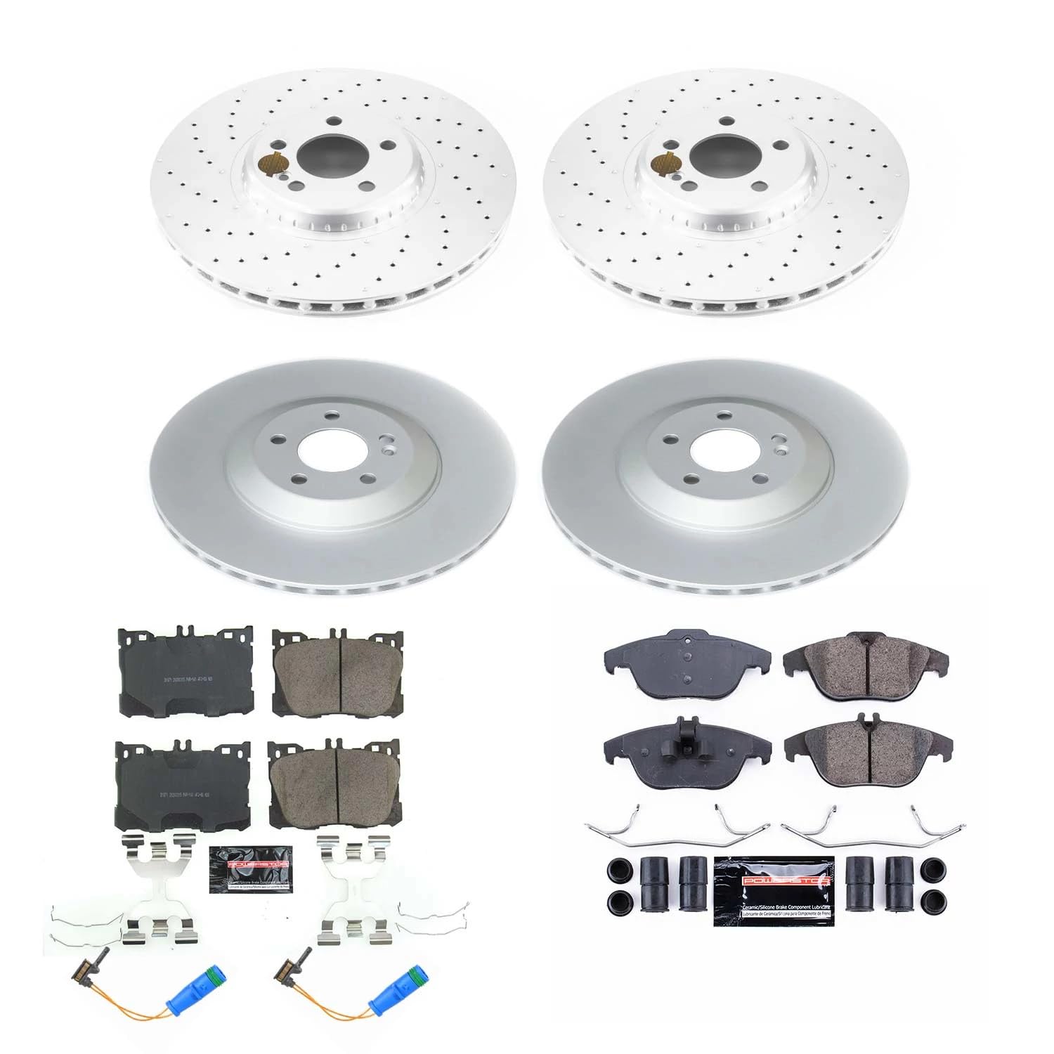 Power Stop Z17 Coated Rotor Kit CRK8196 Front and Rear, Ceramic Brake Pads