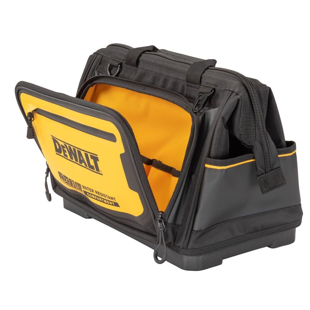 DEWALT 16-inch Tool Bag, Water Resistant, Hard Bottom, Professional Tool Tote (DWST560103)