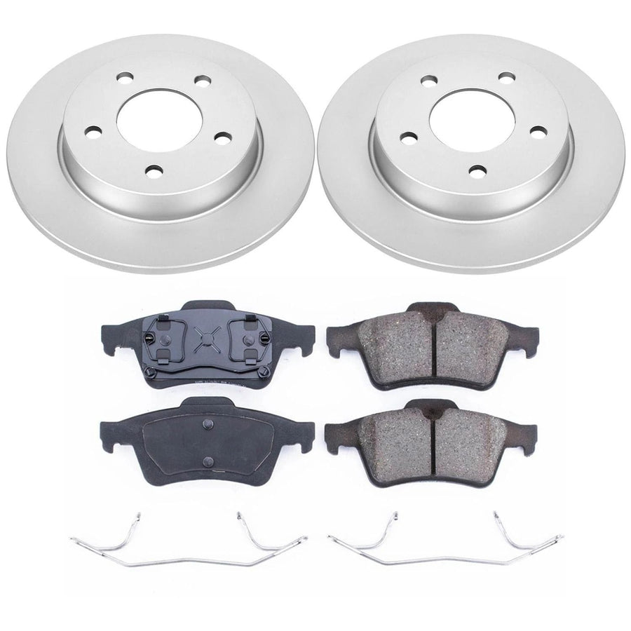 Power Stop CRK124 Brake Rotor & Coated Ceramic Brake Pads- rear For Mazda 3 2004-2005 [Model Specific]