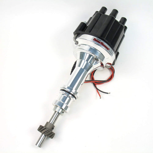 Pertronix Flame-Thrower D232800 Black Cap Marine Billet Electronic Distributor with Ignitor II Technology for Ford 351C