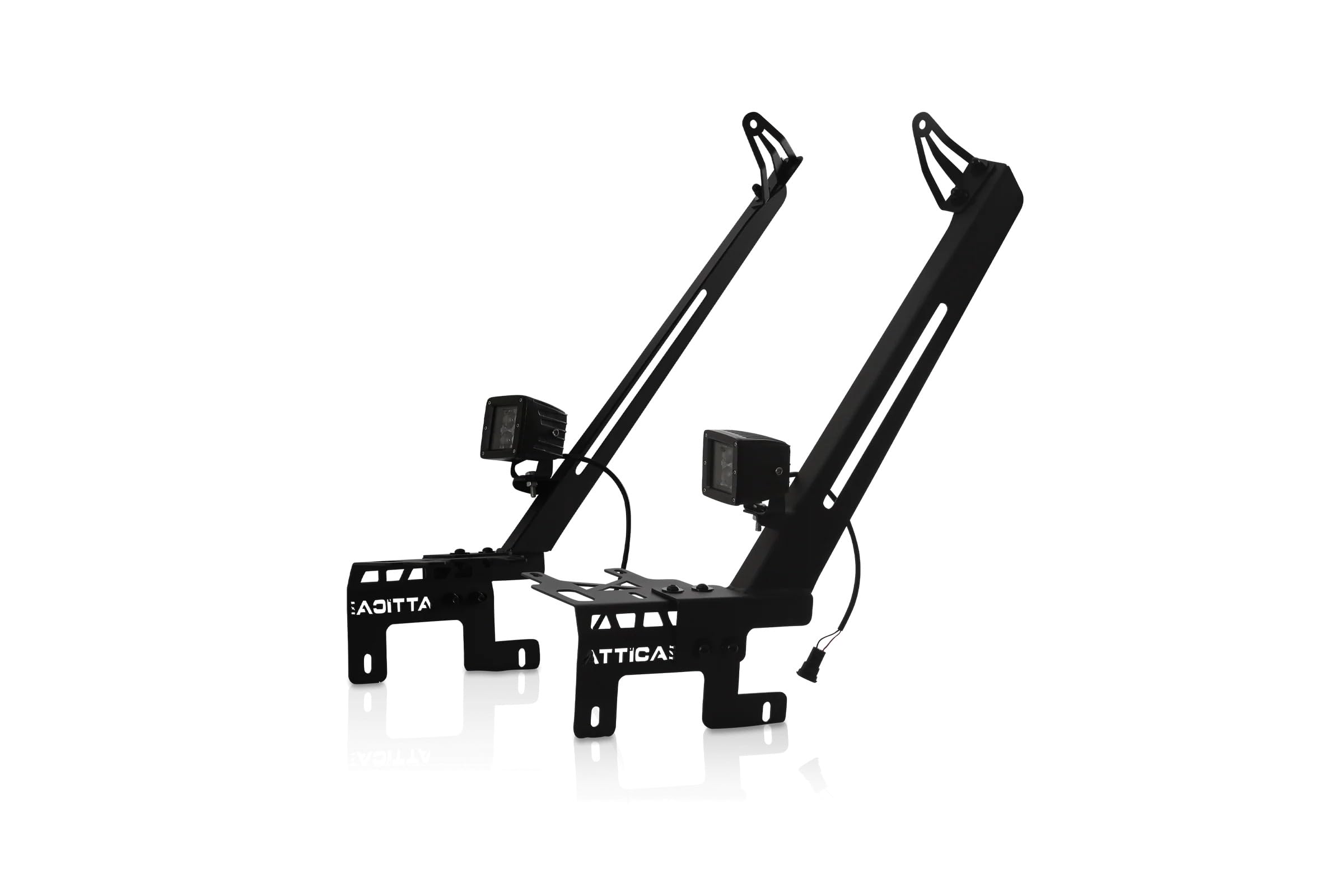 Attica4x4 Cobra Tek - A-Pillar Light Mount Bracket | Compatible with Jeep Wrangler JL (2018-2023) /Gladiator (2019-2022) | Enhanced Off-Road Lighting | Textured Black Finish.