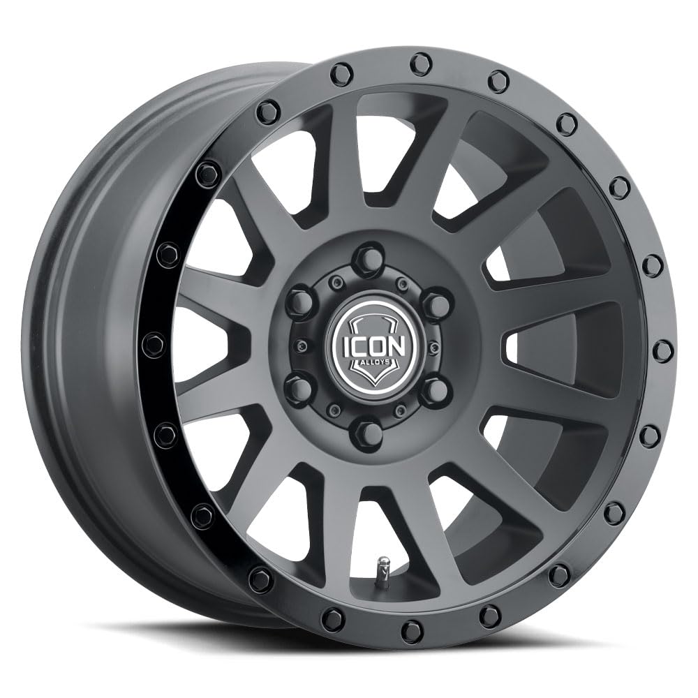 Compression ICON Alloys, Double Black, 18 x 9/6 x 5.5, 0mm Offset, 5" BS