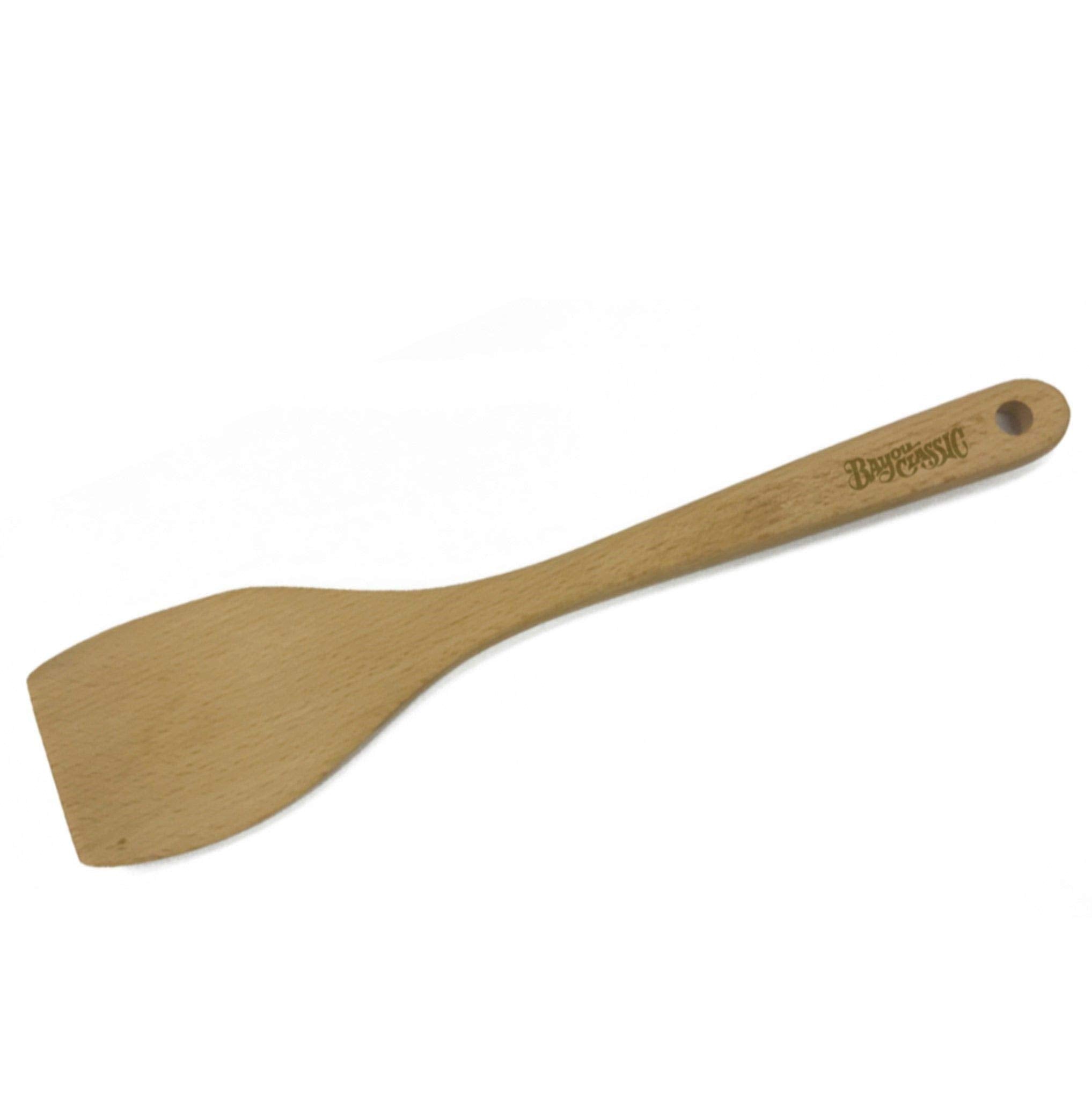 Bayou Classic 12-in Bayou Wooden Roux Spoon Made from Beech Wood Perfect Complement to Cast Iron Dutch Ovens and Stockpots Ideal for Shrimp Creole Gumbo and Etouffee