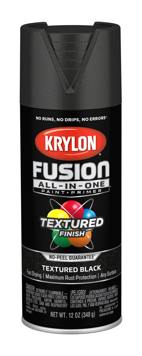 Fusion Krylon All-In-One Adhesive Spray Paint for Indoor/Outdoor Use, 12 oz, Black