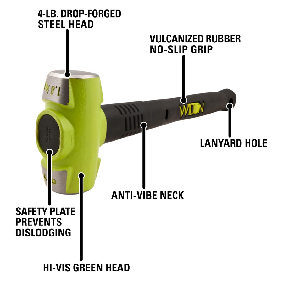 B.A.S.H Wilton 16" Sledge Hammer, 4 Lb Head (20416)