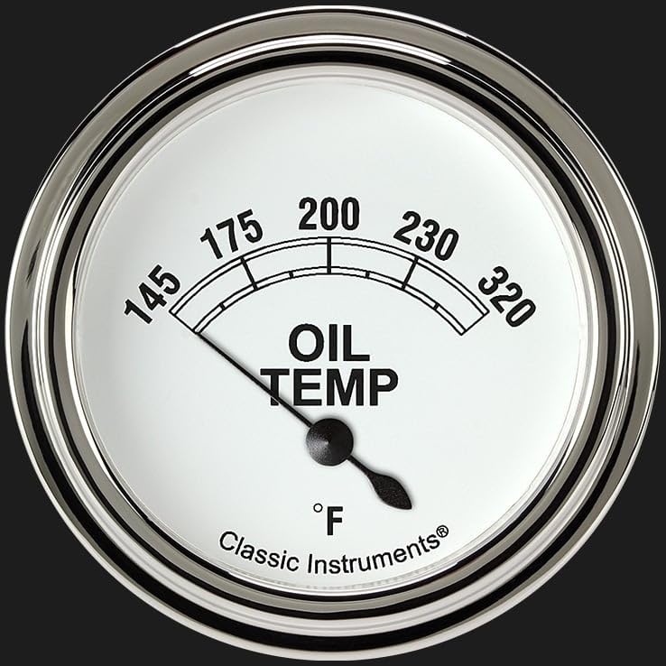 Classic Instruments Classic White CW228SLF 2 5/8" Oil Temperature Gauge