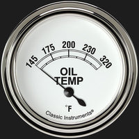 Classic Instruments Classic White CW228SLF 2 5/8" Oil Temperature Gauge