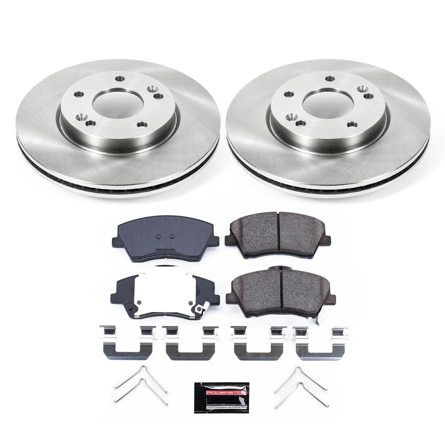Power Stop Autospecialty KOE7370 Front Replacement Brake Kit-OE Brake Rotors & Ceramic Brake Pads For Hyundai Elantra 2017-2020 [Model Specific]
