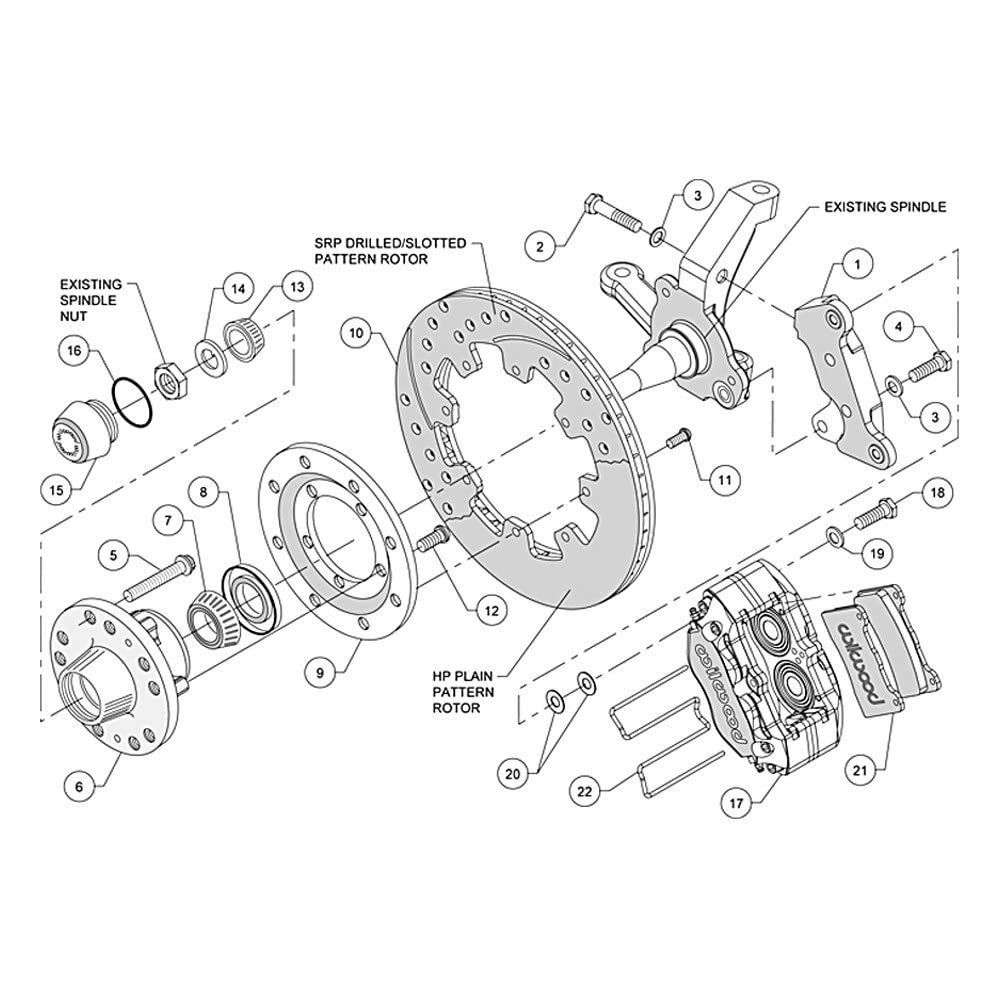 Red DP-DB Front Kit,12.19"