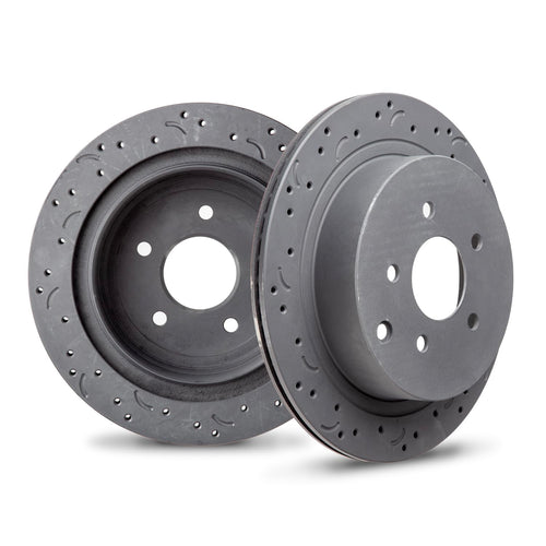 Talon Cross-Drilled and Slotted Vented Rotor, Hawk Performance Brakes, 12.13 in. Diameter, 2.44 in. Height