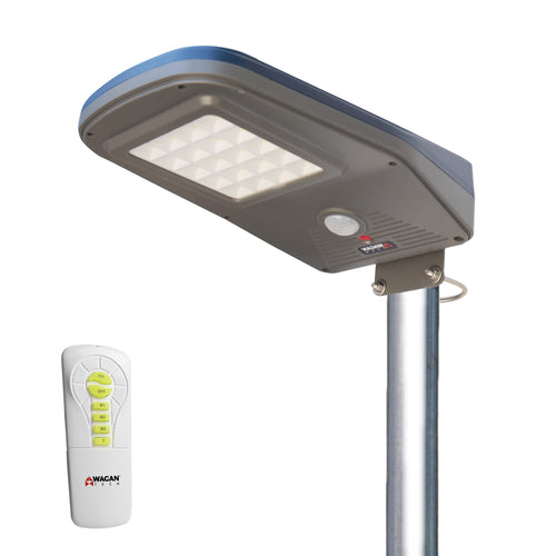 Wagan 3000 Lumen EL8591 LED Solar Street Light with Remote Control Outdoor Solar Powered Flood Light Dusk to Dawn Waterproof Weatherproof Motion Sensor for Outdoor Garden Yard Path Parking Lot